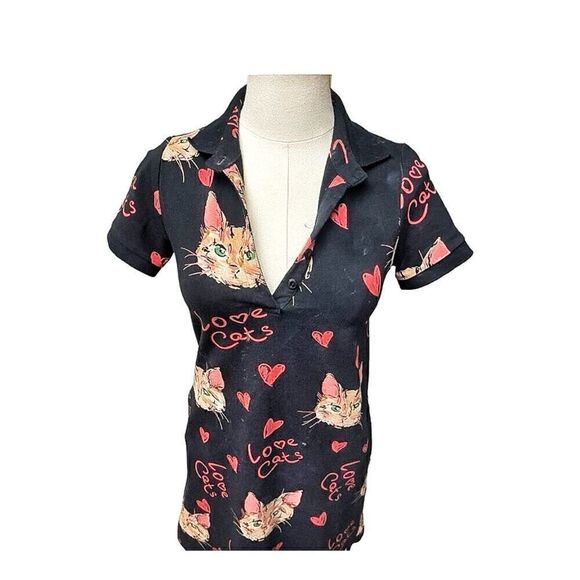 Feifannhui Black Kitty Cat Heads Dress Size Small Cosplay Feminine - Picture 3 of 9